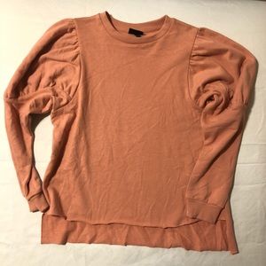 Orange poof sleeve sweater